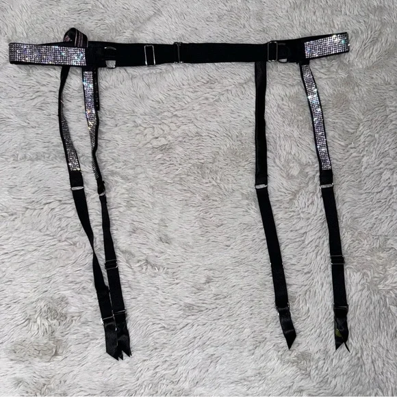 Victoria’s Secret rhinestone black garter belt - Picture 3 of 3